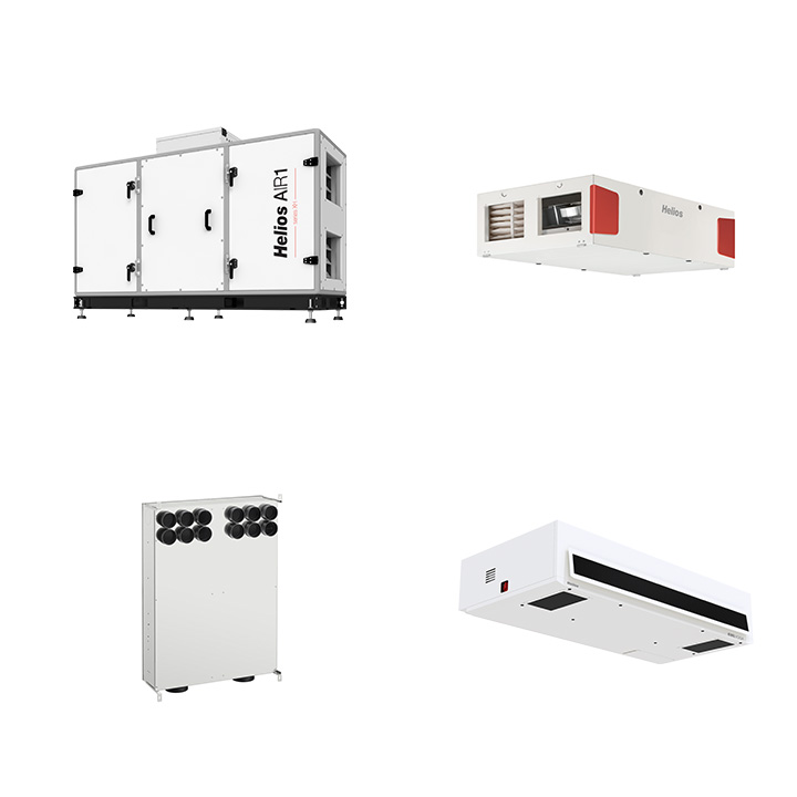 Compact units with heat recovery for residential and non-residential buildings