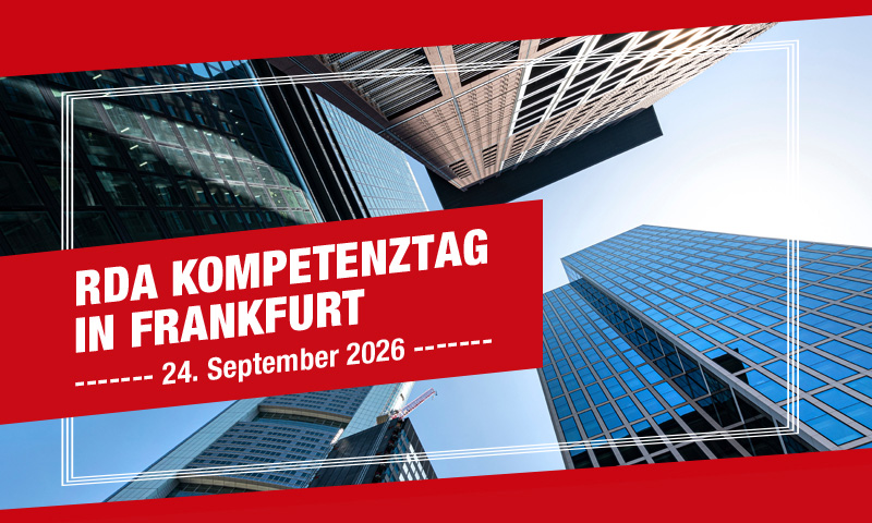 RDA Kompetenztag in Frankfurt am 24. September 2026 vor moderner Hochhauskulisse