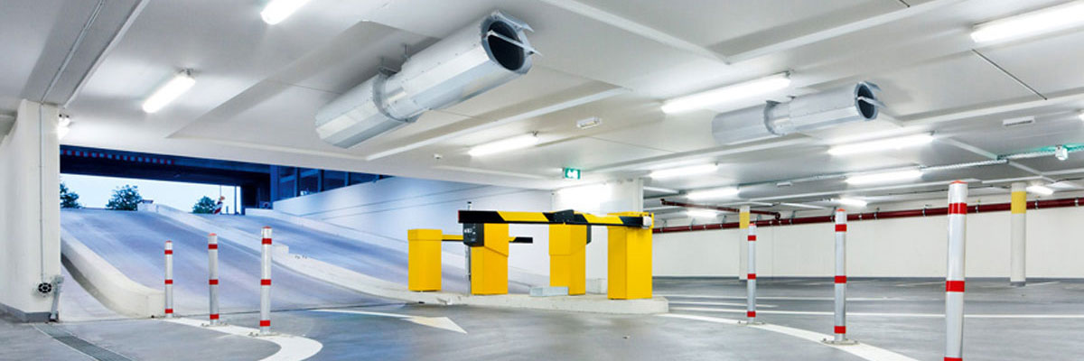 Einfahrt Tiefgarage mit 2 Impulsventilatoren