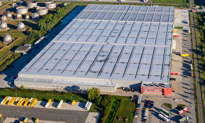Blick auf das Logistikzentrum in Speyer